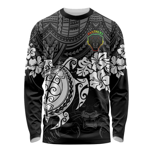 custom-panthers-rugby-long-sleeve-shirt-penrith-hibiscus-and-turtle-with-polynesian-pattern