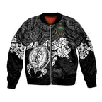 custom-panthers-rugby-sleeve-zip-bomber-jacket-penrith-hibiscus-and-turtle-with-polynesian-pattern