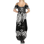 custom-panthers-rugby-summer-maxi-dress-penrith-hibiscus-and-turtle-with-polynesian-pattern
