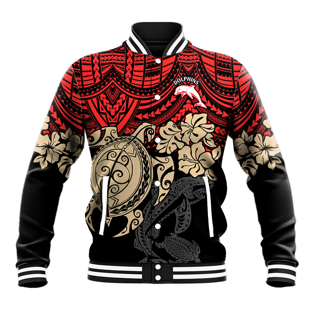custom-dolphins-rugby-baseball-jacket-reddy-hibiscus-and-turtle-with-polynesian-pattern