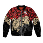 custom-dolphins-rugby-bomber-jacket-reddy-hibiscus-and-turtle-with-polynesian-pattern