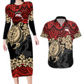 custom-dolphins-rugby-couples-matching-long-sleeve-bodycon-dress-and-hawaiian-shirt-reddy-hibiscus-and-turtle-with-polynesian-pattern