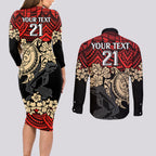 custom-dolphins-rugby-couples-matching-long-sleeve-bodycon-dress-and-long-sleeve-button-shirt-reddy-hibiscus-and-turtle-with-polynesian-pattern