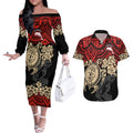 custom-dolphins-rugby-couples-matching-off-the-shoulder-long-sleeve-dress-and-hawaiian-shirt-reddy-hibiscus-and-turtle-with-polynesian-pattern