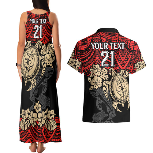 custom-dolphins-rugby-couples-matching-tank-maxi-dress-and-hawaiian-shirt-reddy-hibiscus-and-turtle-with-polynesian-pattern