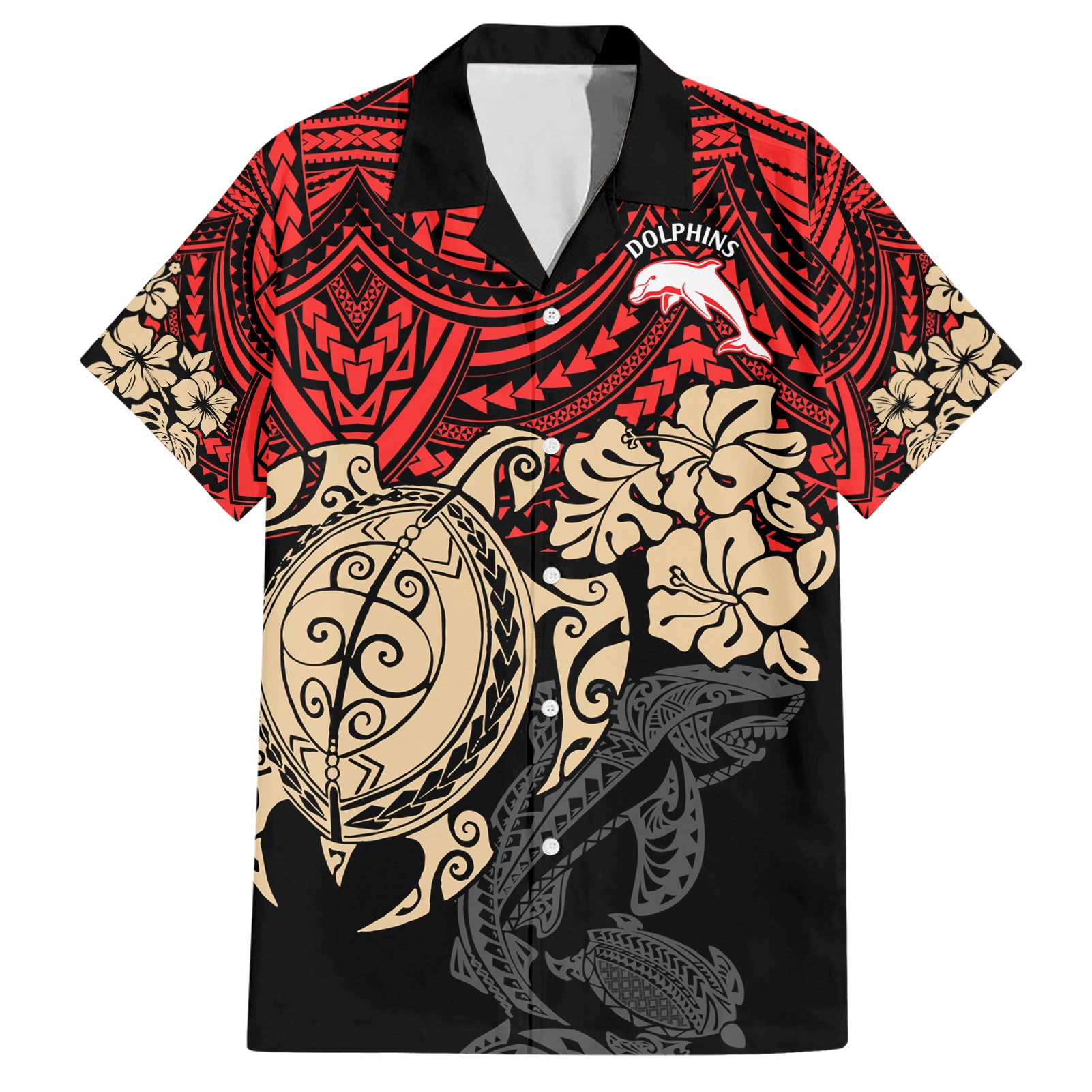 custom-dolphins-rugby-hawaiian-shirt-reddy-hibiscus-and-turtle-with-polynesian-pattern