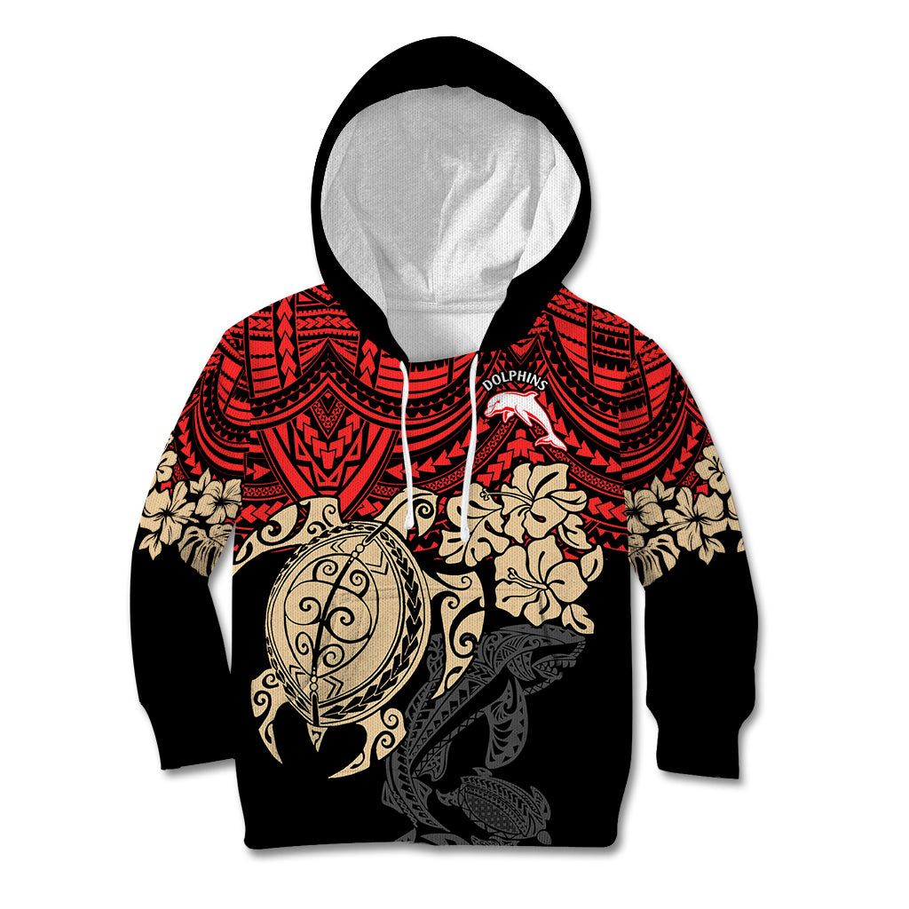 custom-dolphins-rugby-kid-hoodie-reddy-hibiscus-and-turtle-with-polynesian-pattern