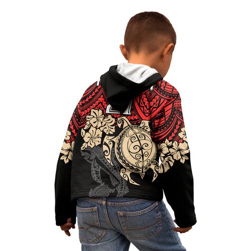 custom-dolphins-rugby-kid-hoodie-reddy-hibiscus-and-turtle-with-polynesian-pattern
