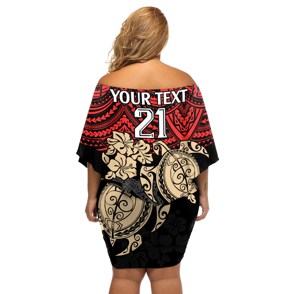 custom-dolphins-rugby-off-shoulder-short-dress-reddy-hibiscus-and-turtle-with-polynesian-pattern