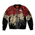 custom-dolphins-rugby-sleeve-zip-bomber-jacket-reddy-hibiscus-and-turtle-with-polynesian-pattern