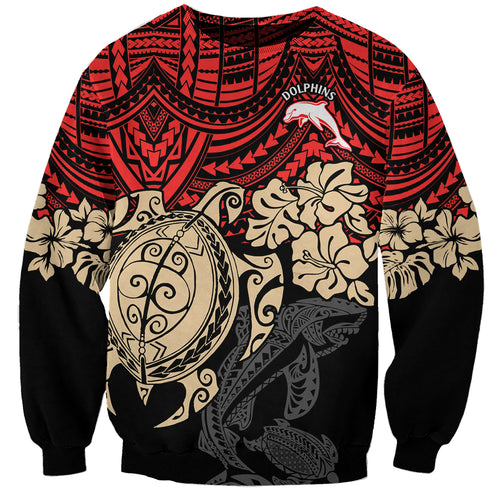 custom-dolphins-rugby-sweatshirt-reddy-hibiscus-and-turtle-with-polynesian-pattern