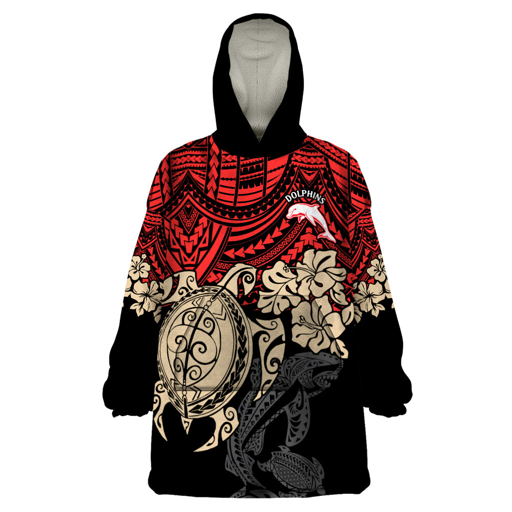custom-dolphins-rugby-wearable-blanket-hoodie-reddy-hibiscus-and-turtle-with-polynesian-pattern