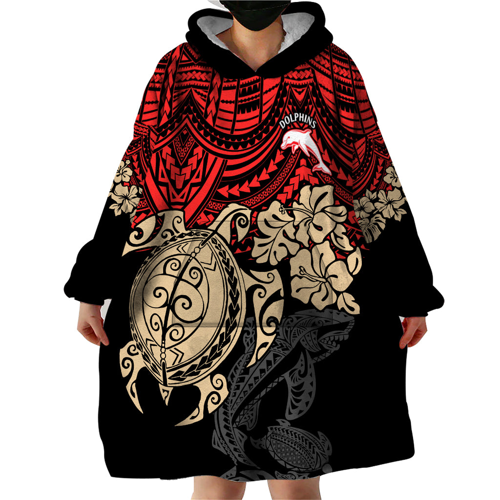 custom-dolphins-rugby-wearable-blanket-hoodie-reddy-hibiscus-and-turtle-with-polynesian-pattern