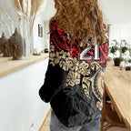 custom-dolphins-rugby-women-casual-shirt-reddy-hibiscus-and-turtle-with-polynesian-pattern