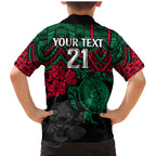 custom-rabbitohs-rugby-family-matching-mermaid-dress-and-hawaiian-shirt-bunnies-hibiscus-and-turtle-with-polynesian-pattern