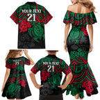 custom-rabbitohs-rugby-family-matching-mermaid-dress-and-hawaiian-shirt-bunnies-hibiscus-and-turtle-with-polynesian-pattern