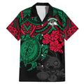 custom-rabbitohs-rugby-family-matching-mermaid-dress-and-hawaiian-shirt-bunnies-hibiscus-and-turtle-with-polynesian-pattern