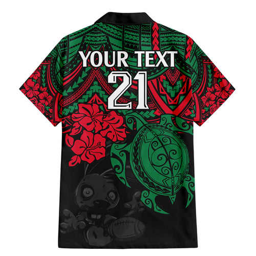 custom-rabbitohs-rugby-family-matching-mermaid-dress-and-hawaiian-shirt-bunnies-hibiscus-and-turtle-with-polynesian-pattern