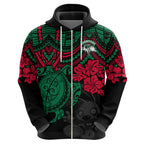 custom-rabbitohs-rugby-hoodie-bunnies-hibiscus-and-turtle-with-polynesian-pattern
