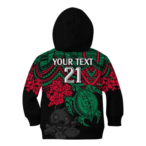 custom-rabbitohs-rugby-kid-hoodie-bunnies-hibiscus-and-turtle-with-polynesian-pattern