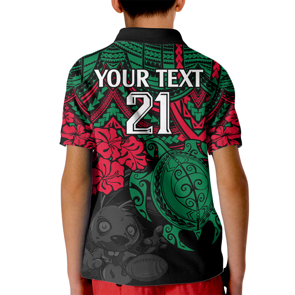 custom-rabbitohs-rugby-kid-polo-shirt-bunnies-hibiscus-and-turtle-with-polynesian-pattern