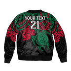custom-rabbitohs-rugby-sleeve-zip-bomber-jacket-bunnies-hibiscus-and-turtle-with-polynesian-pattern
