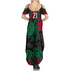 custom-rabbitohs-rugby-summer-maxi-dress-bunnies-hibiscus-and-turtle-with-polynesian-pattern