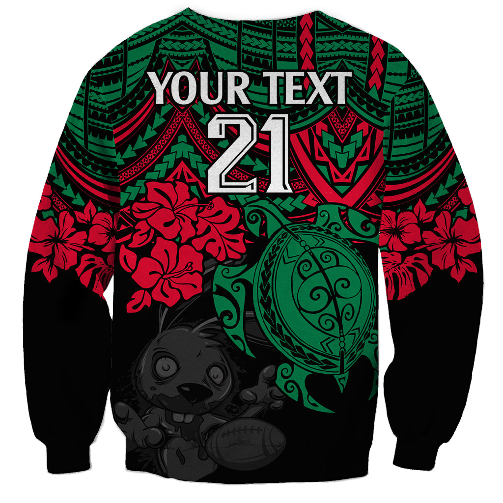 custom-rabbitohs-rugby-sweatshirt-bunnies-hibiscus-and-turtle-with-polynesian-pattern