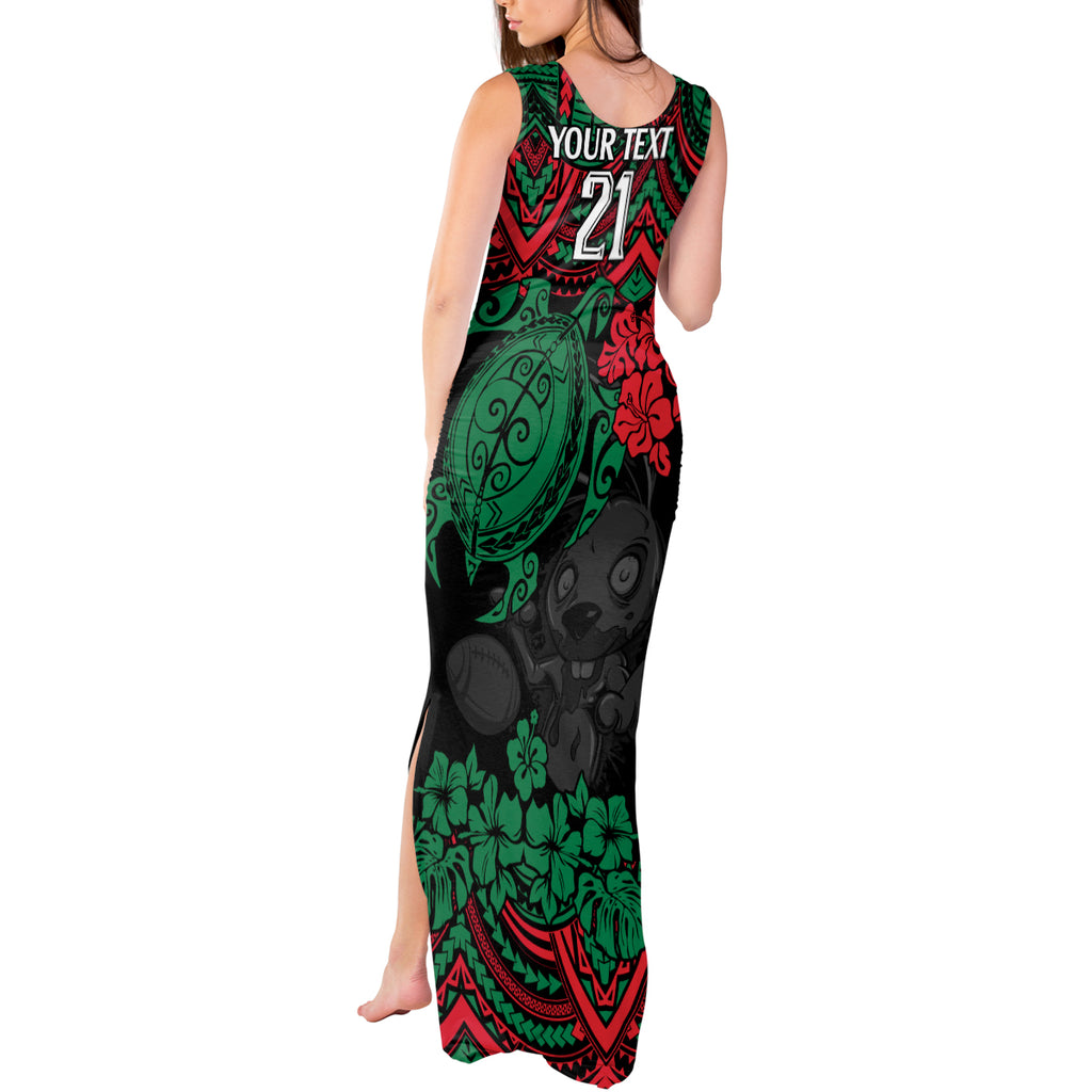 custom-rabbitohs-rugby-tank-maxi-dress-bunnies-hibiscus-and-turtle-with-polynesian-pattern