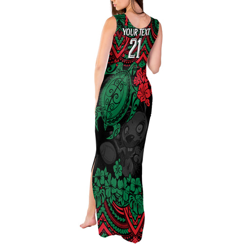 custom-rabbitohs-rugby-tank-maxi-dress-bunnies-hibiscus-and-turtle-with-polynesian-pattern