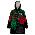 custom-rabbitohs-rugby-wearable-blanket-hoodie-bunnies-hibiscus-and-turtle-with-polynesian-pattern