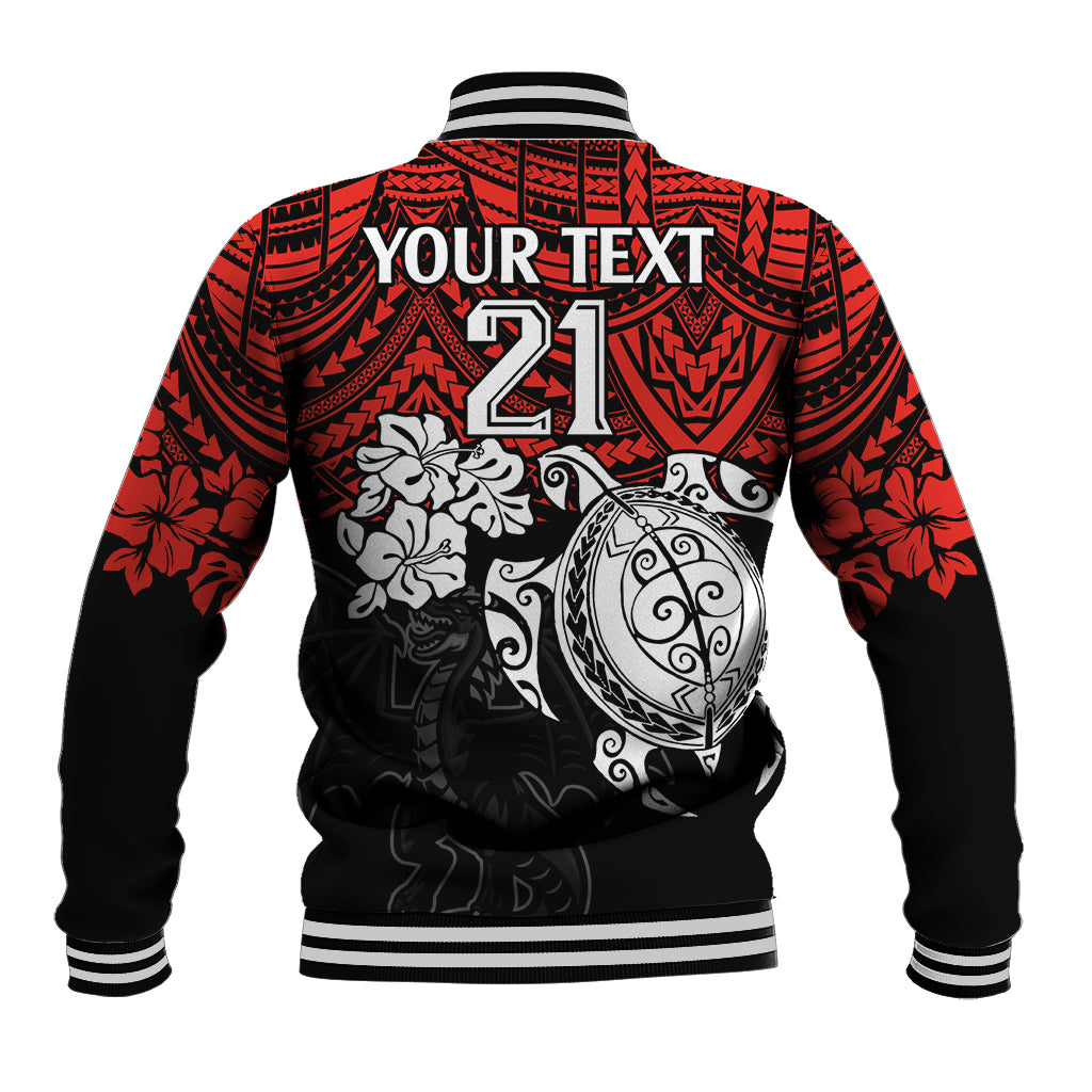 custom-dragons-rugby-baseball-jacket-red-v-hibiscus-and-turtle-with-polynesian-pattern