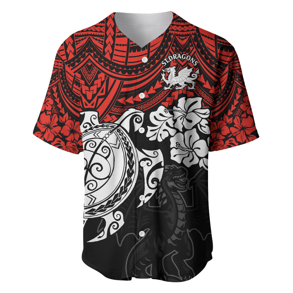custom-dragons-rugby-baseball-jersey-red-v-hibiscus-and-turtle-with-polynesian-pattern