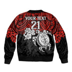 custom-dragons-rugby-bomber-jacket-red-v-hibiscus-and-turtle-with-polynesian-pattern
