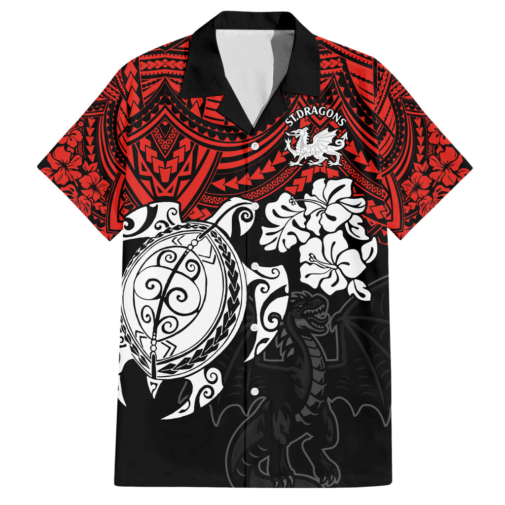 custom-dragons-rugby-hawaiian-shirt-red-v-hibiscus-and-turtle-with-polynesian-pattern