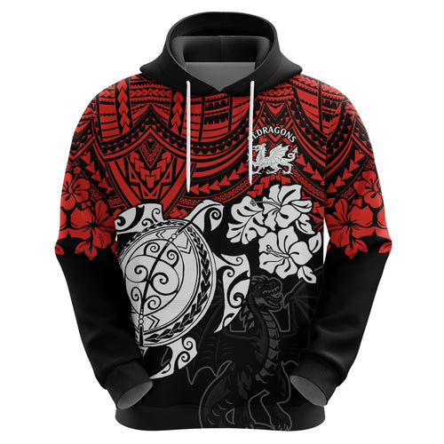 custom-dragons-rugby-hoodie-red-v-hibiscus-and-turtle-with-polynesian-pattern