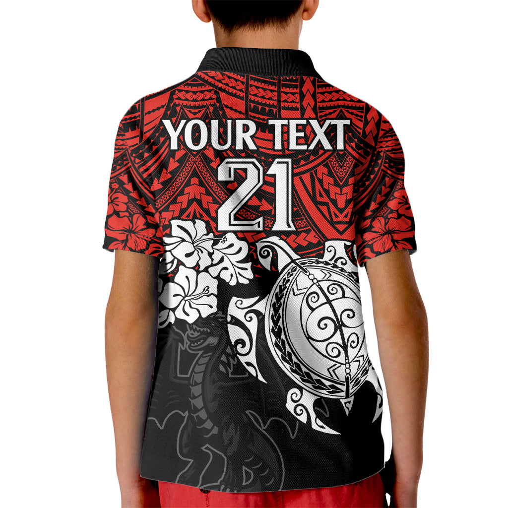 custom-dragons-rugby-kid-polo-shirt-red-v-hibiscus-and-turtle-with-polynesian-pattern