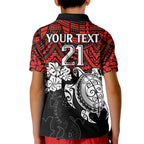 custom-dragons-rugby-kid-polo-shirt-red-v-hibiscus-and-turtle-with-polynesian-pattern