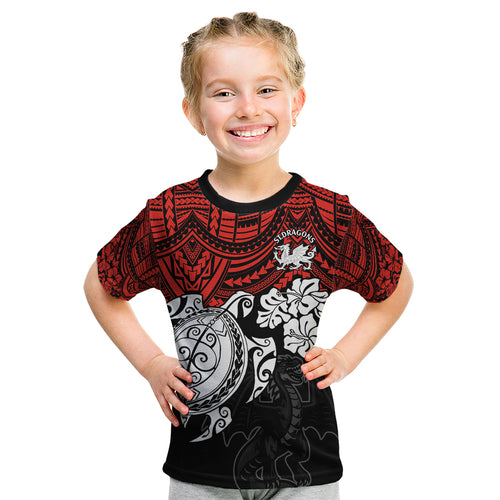 custom-dragons-rugby-kid-t-shirt-red-v-hibiscus-and-turtle-with-polynesian-pattern