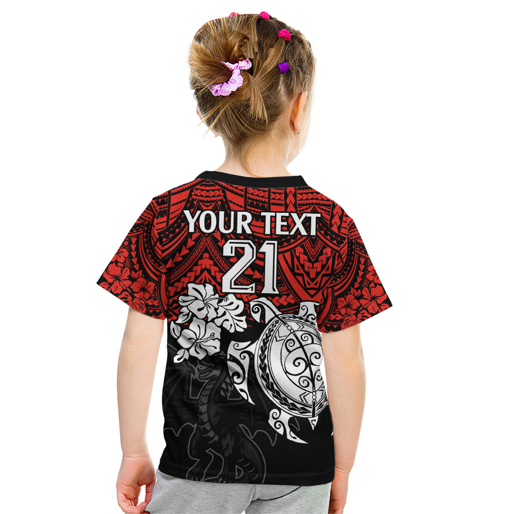 custom-dragons-rugby-kid-t-shirt-red-v-hibiscus-and-turtle-with-polynesian-pattern