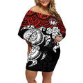 custom-dragons-rugby-off-shoulder-short-dress-red-v-hibiscus-and-turtle-with-polynesian-pattern