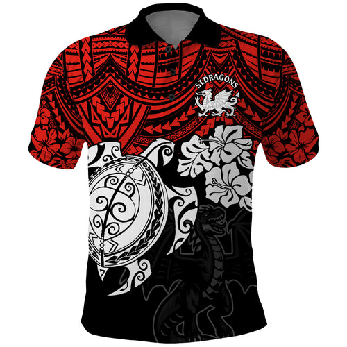 custom-dragons-rugby-polo-shirt-red-v-hibiscus-and-turtle-with-polynesian-pattern