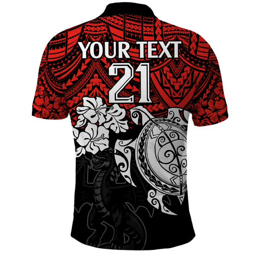 custom-dragons-rugby-polo-shirt-red-v-hibiscus-and-turtle-with-polynesian-pattern