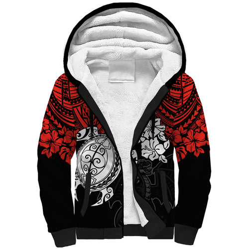 custom-dragons-rugby-sherpa-hoodie-red-v-hibiscus-and-turtle-with-polynesian-pattern