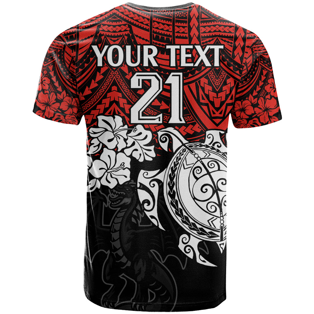custom-dragons-rugby-t-shirt-red-v-hibiscus-and-turtle-with-polynesian-pattern