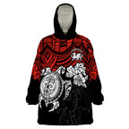 custom-dragons-rugby-wearable-blanket-hoodie-red-v-hibiscus-and-turtle-with-polynesian-pattern