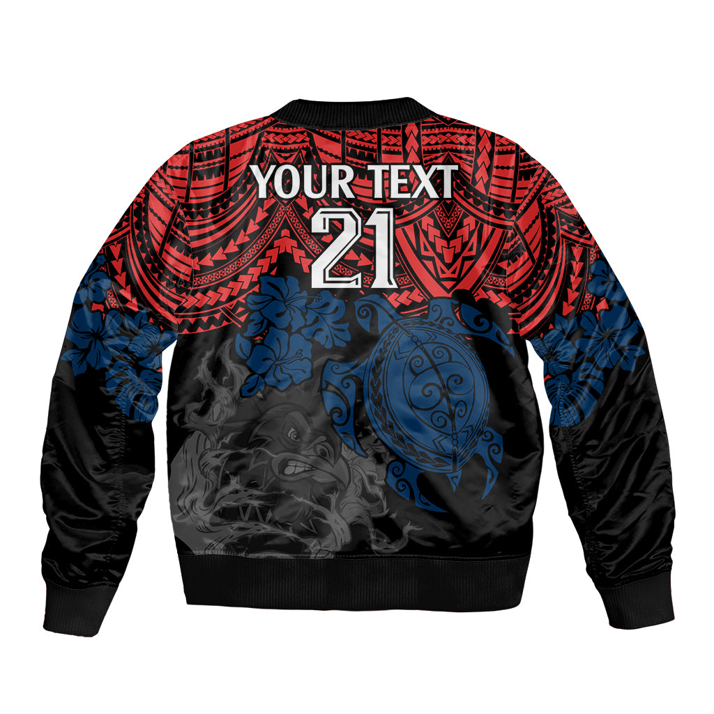custom-roosters-rugby-bomber-jacket-sydney-hibiscus-and-turtle-with-polynesian-pattern