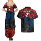 custom-roosters-rugby-couples-matching-summer-maxi-dress-and-hawaiian-shirt-sydney-hibiscus-and-turtle-with-polynesian-pattern