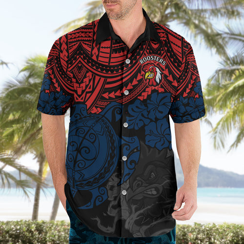 custom-roosters-rugby-hawaiian-shirt-sydney-hibiscus-and-turtle-with-polynesian-pattern