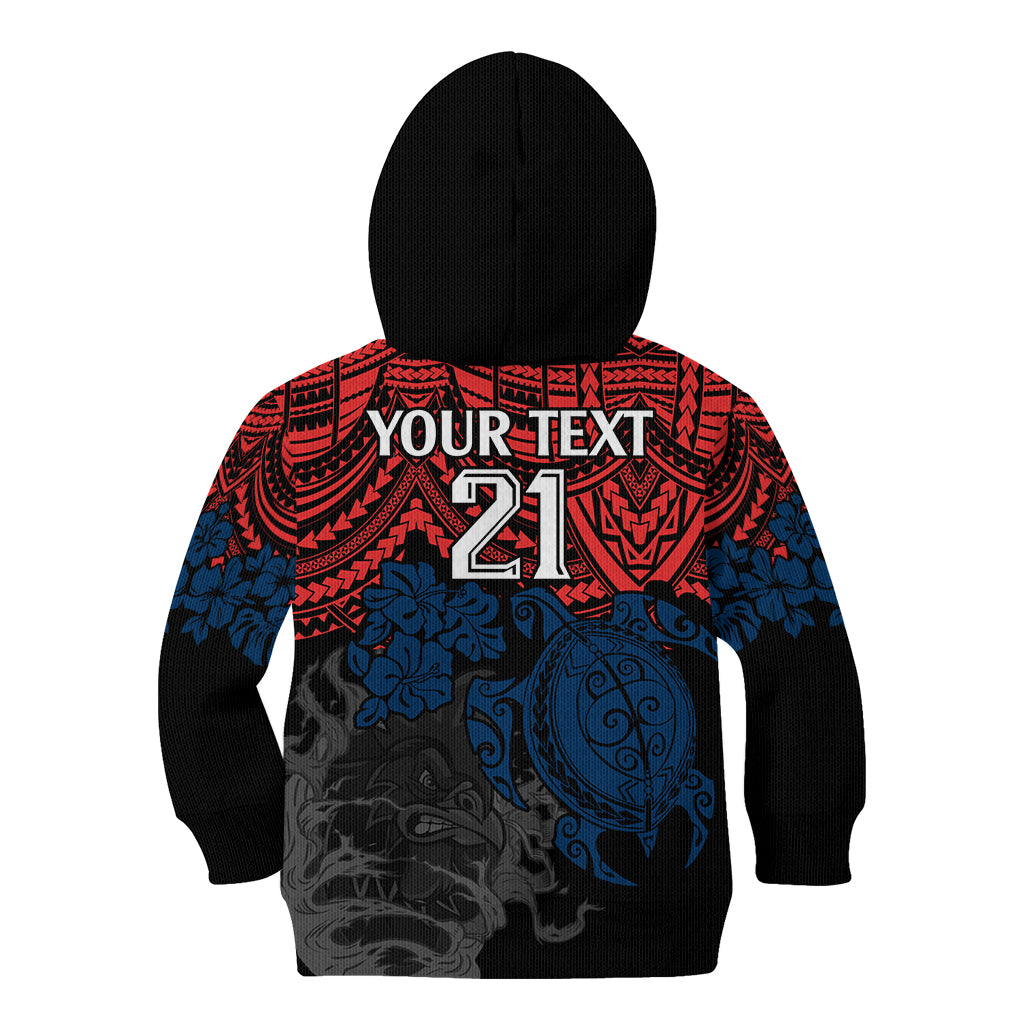 custom-roosters-rugby-kid-hoodie-sydney-hibiscus-and-turtle-with-polynesian-pattern